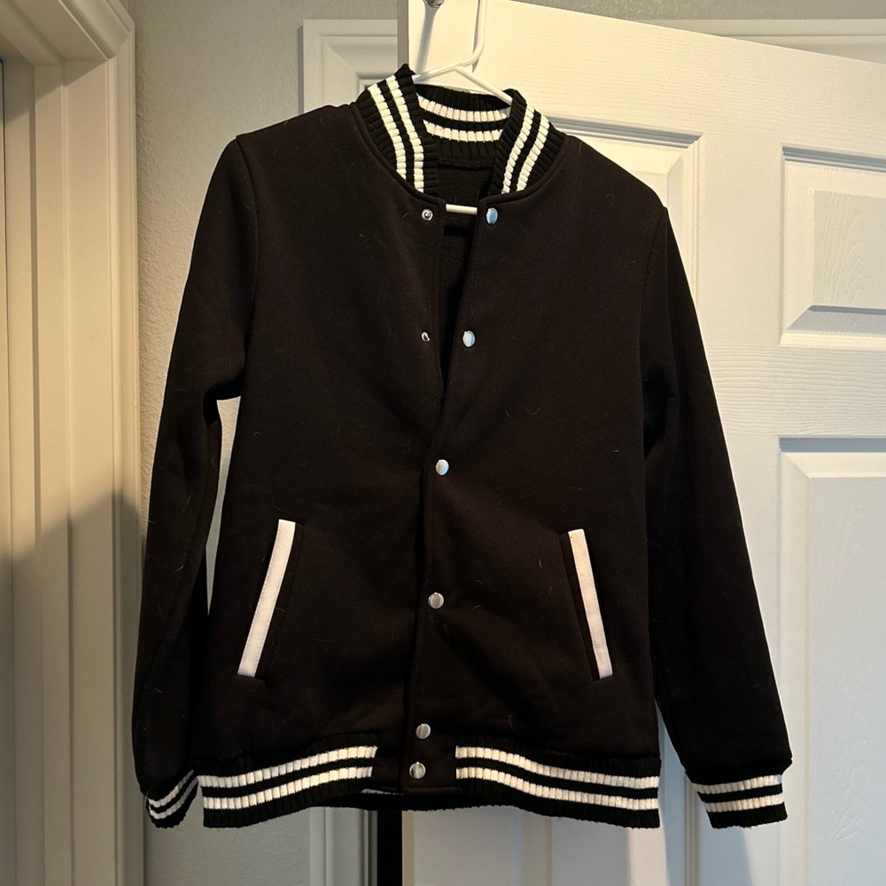Black varsity jacket
